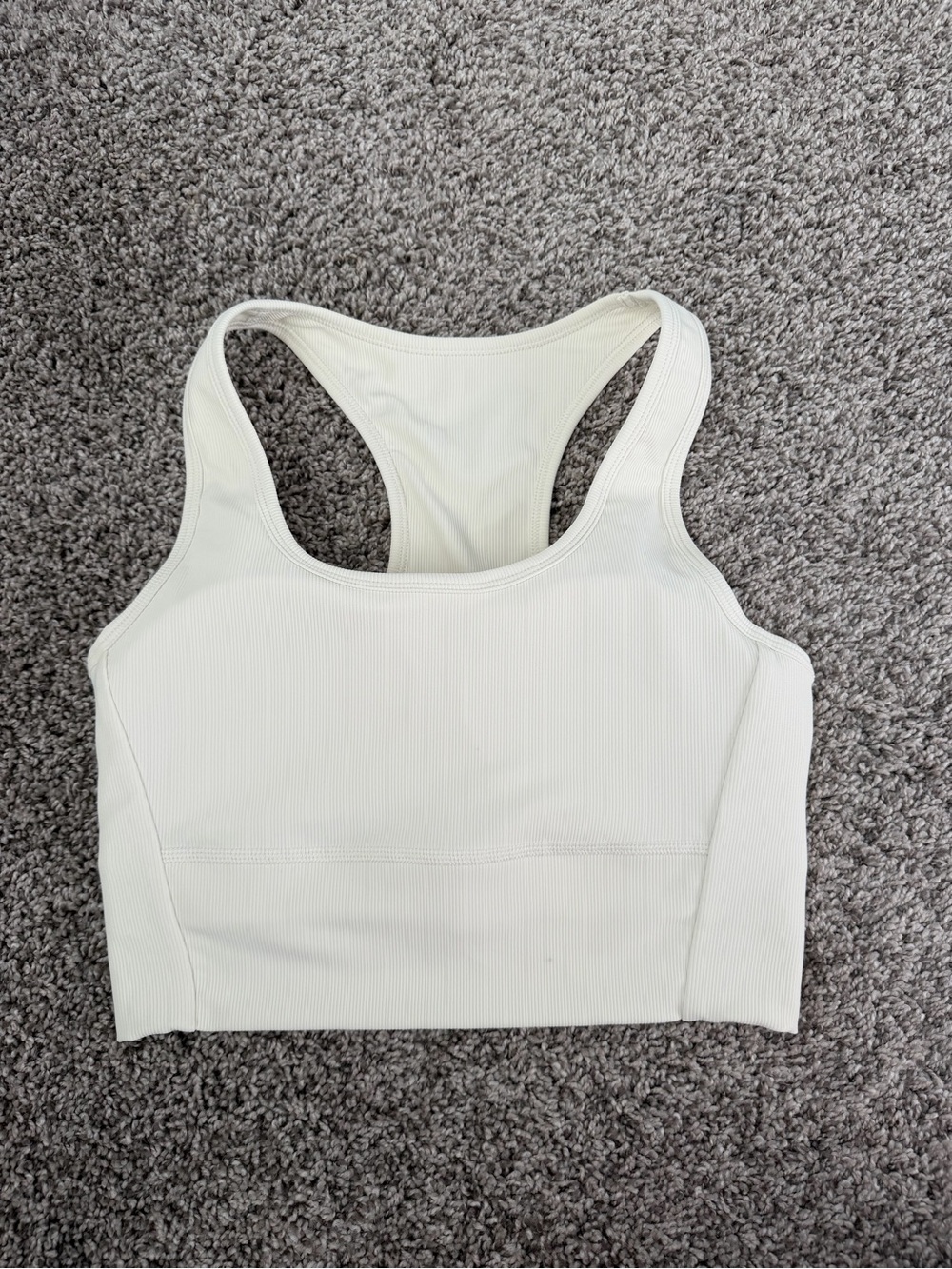 Racerback Crop Tank Top in Cream